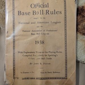Vintage 1938 Baseball Rule Book